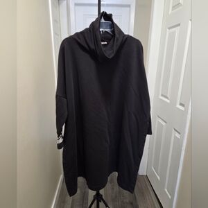 Alembika Urban Cotton Blend Black Cowl Neck Oversized Tunic Sweater Lagenlook